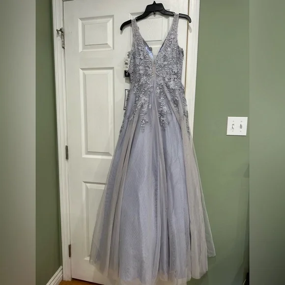 Beautiful Blue Gray CinderellaGown